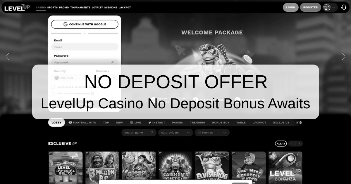 LevelUp Casino Bonus - No Deposit Offers 2026 | Australia