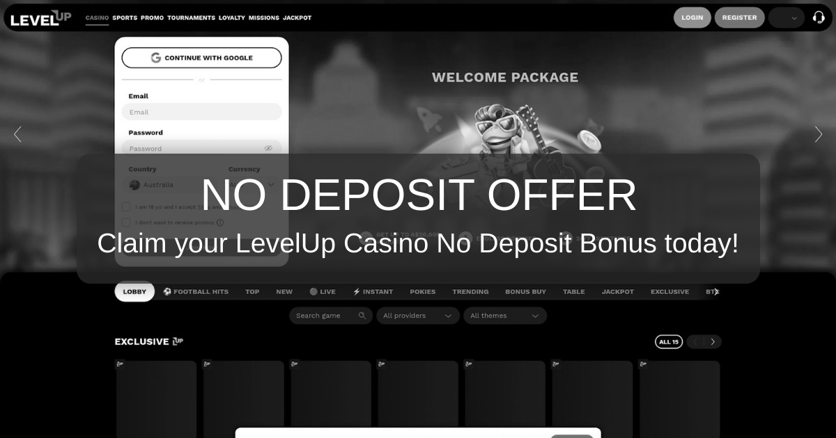 LevelUp Casino Bonus: No Deposit Bonus Australia 2026